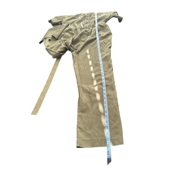 Madewell Kale Green Plaid Short Sleeve Belted Cropped Ankle Jumpsuit Small - Picture 14 of 14